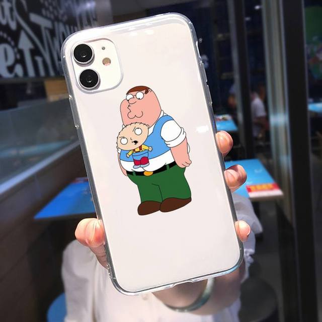 family-guy-cases-peter-griffin-holding-baby-transparent-iphone-classic-case